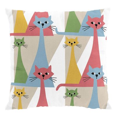 Kitty multi kuddfodral med retro katter