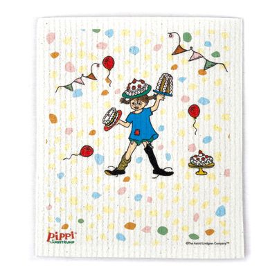 Färgglad disktrasa med Pippi och ballonger