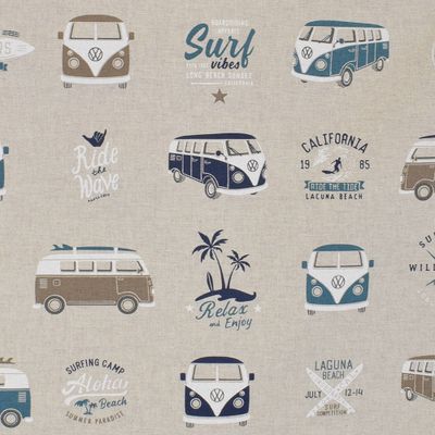 Tyg med VW buss och palmer - California Paradise