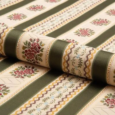 Bianca grön randigt möbeltyg i gobelängväv visat vikt för att framhäva strukturen