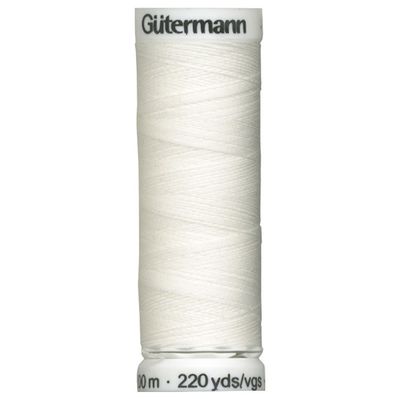 Alla tygers tråd 200m från gutermann Col. 111, kvalitets sytråd i offwhite från tyska Gütermann i 100% polyester.