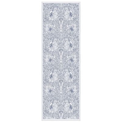 Pimpernel bordslöpare har ett detaljrikt mönster av William Morris i blått och vitt med blommor och blad. Designen ger din dukning en känsla av lugn och sofistikation, perfekt för både vardag och fest.