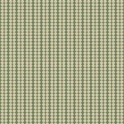 Mönsterbild av Berså grön-beige gardintyg med beige blad och tunna stjälkar i regelbundna rader på grön botten.