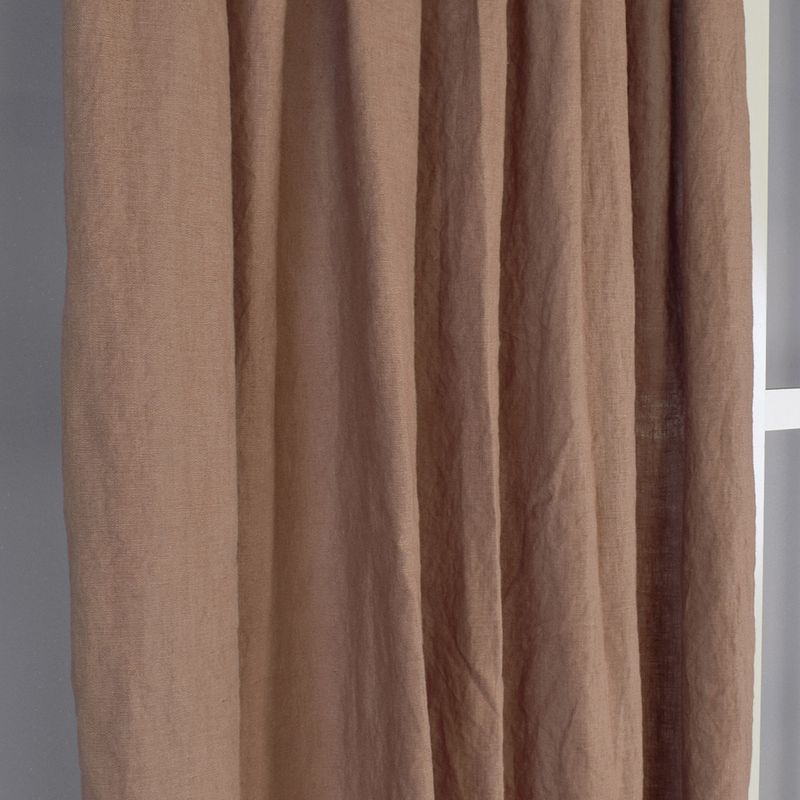 Sabina konjaksbrun gardiner i tvättat lin - rosahuset.com