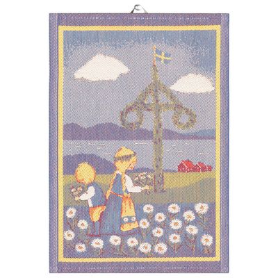 Kökshandduk i 100% ekologisk bomull med somrigt motiv från Ekelund, tillverkad i Sverige.