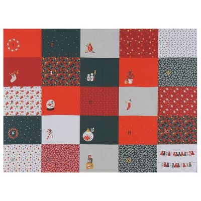 Adventskalender bomull DIY röd