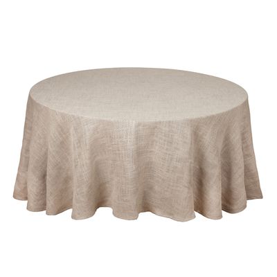 Rund bordsduk Alan i linfärgad ton, Ø200 cm, med mjuk struktur och naturligt fall