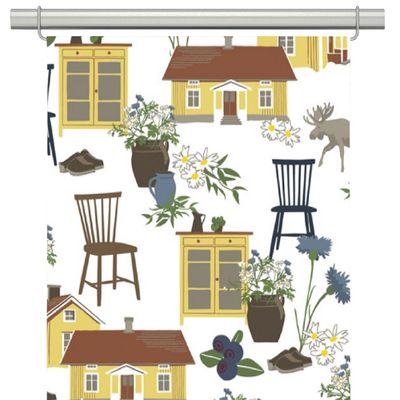 Strövtåg gul panelgardin