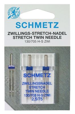 2 pack med 2,5 mm tvillingnålar från schmetz, bästa nålarna.