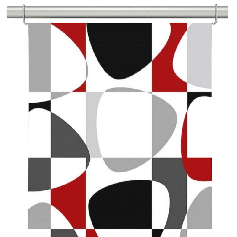 Mosaik röd-svart panelgardiner