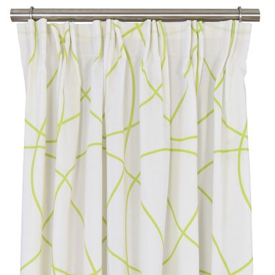 Ström lime gardiner något tunnare gardiner med grafiskt mönster| nordisktextil.se