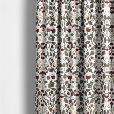 Gardintyg från Arvidssons Textil med tät blomdesign i brunskala