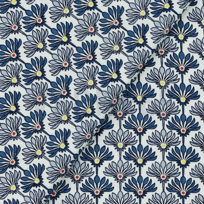 Static flower blå lin-viscose