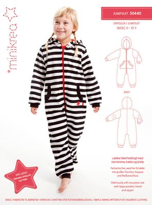 Minikrea jumpsuit 50440 basmönster på jumpsuit, onepiece, onesies för barn 0-10år. (stlk. 50-146)