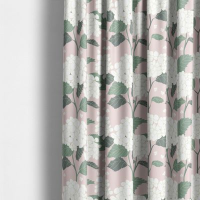 Gardin sydd i Hortensia rosa tyg med blommigt mönster i rosa, vitt och grönt