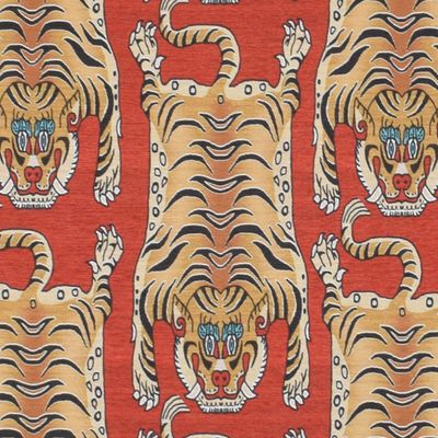 Möbeltyg exklusivt Tigre röd | rosahuset.com