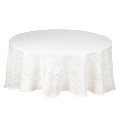 Rund bordsduk Alan i offwhite färg, Ø200 cm, med mjukt fall och tidlös design