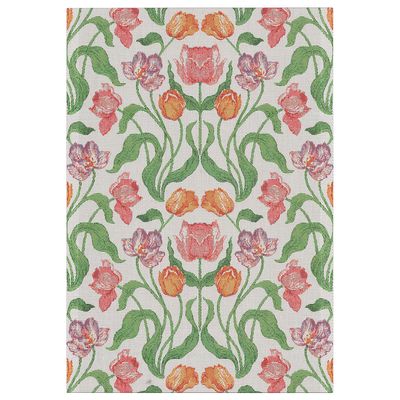 Sonja kökshandduk 35x50 cm med tulpaner och gröna blad från Ekelund