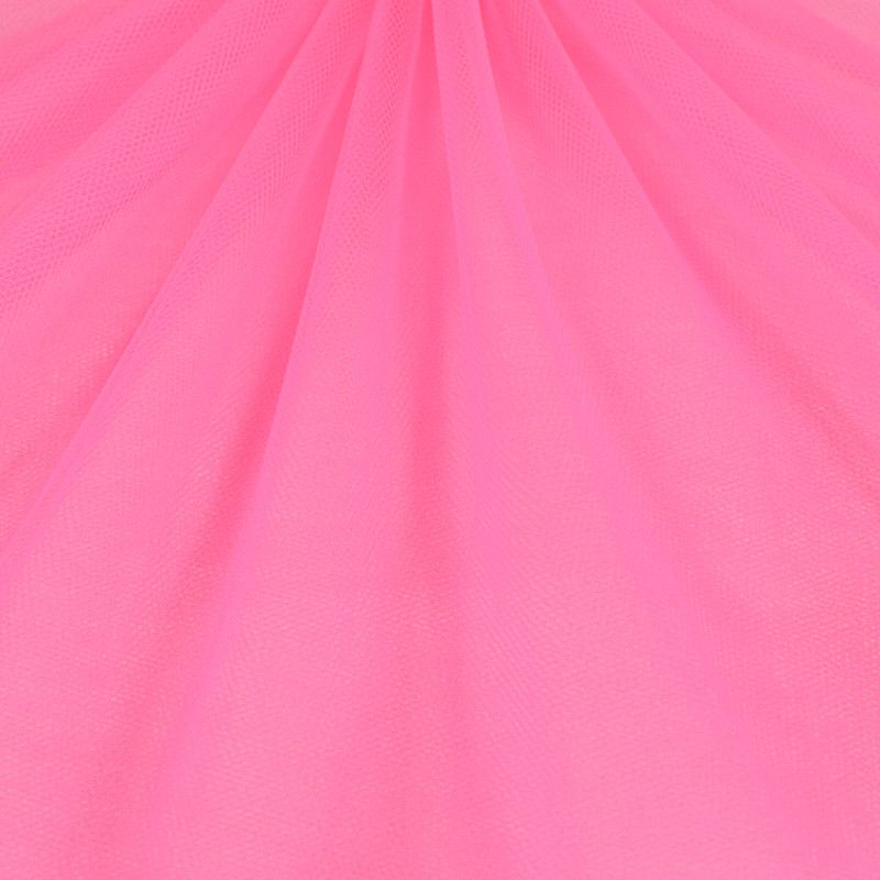 Tyll tyg på metervara i neon rosa för sömnad av kläder, hobby, maskerad, diy, pom pom och danskläder.