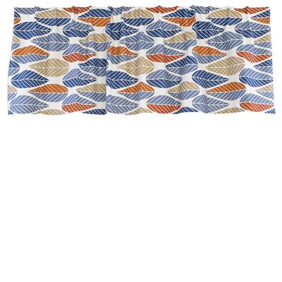 Kappa Blader blå på metervara med offwhite botten och blad i blått och orange från Arvidssons Textil.