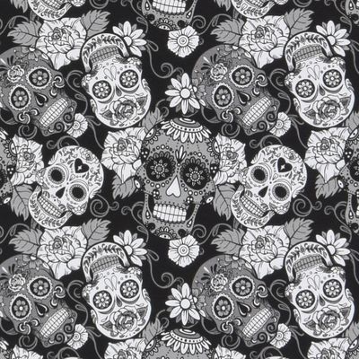 Sugar skull tattoo svart trikå