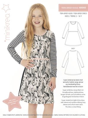 Minikrea Teen jersey klänning 40040 basmönster på klänning