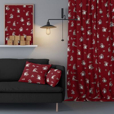 Nisses luva vinröd tyg