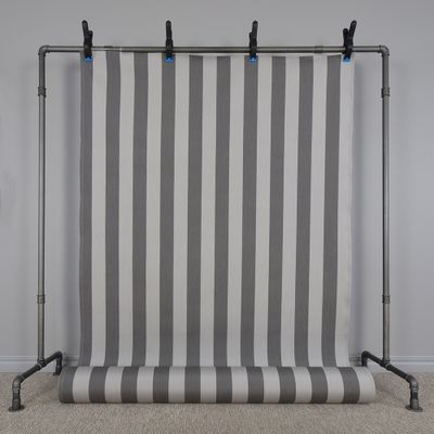 Messina Mörkgrå-Ljusgrå Randig Markisväv 130cm Bred