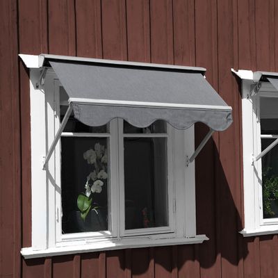 Caribien Ljusgrå Melerad Markisväv 130cm Bred