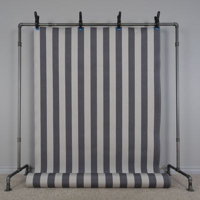 Messina Marin-Ljusgrå Randig Markisväv 130cm Bred