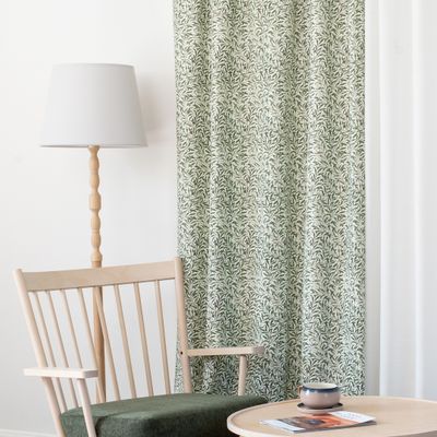 Harper vit-grön tyg med kvistar och blad