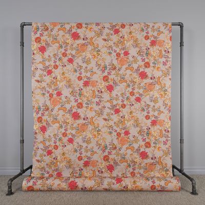 Bengale beige blommigt gardintyg