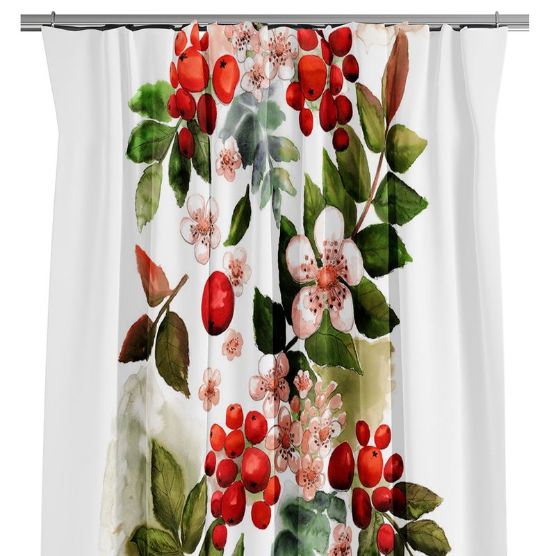 Blombär röd gardiner - nordisktextil.se