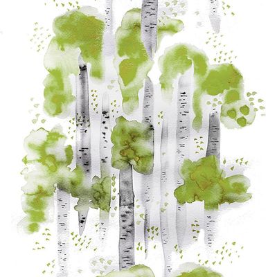 Björkar grön tyg på metervara från Arvidssons textil