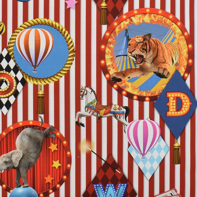 Cirkus stripe med röda och vita ränder - Rosahuset.com