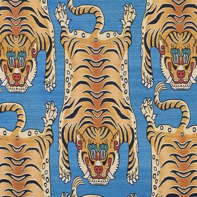 Möbeltyg exklusivt Tigre blå | nordisktextil.se