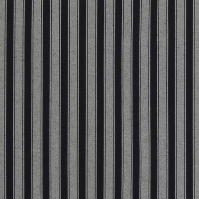 Klassiskt randigt möbeltyg - Sixten svart för gardiner och möbler.