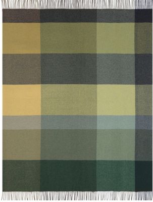 Pleasant Green filt med stort rutmönster i gröna, grå och gulgröna nyanser