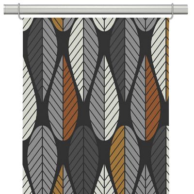 Panelgardiner Blader svart-orange - nordisktextil.se