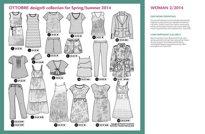 Ottobre design woman fashion vår/sommar 2/2014 - nordisktextil.se