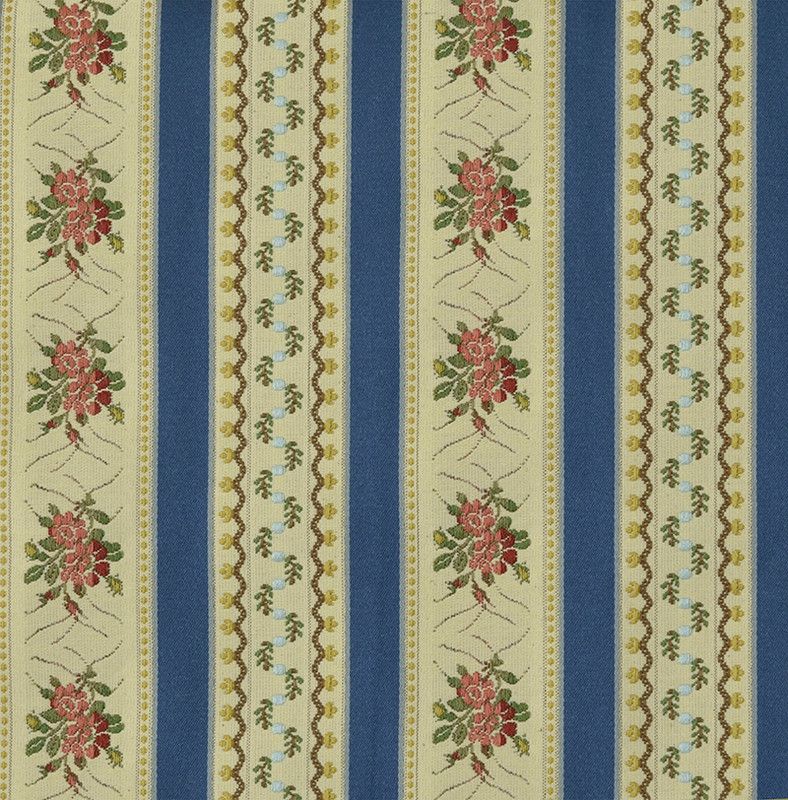 Talamona blå randigt stiltyg som passar lättare möbelklädsel