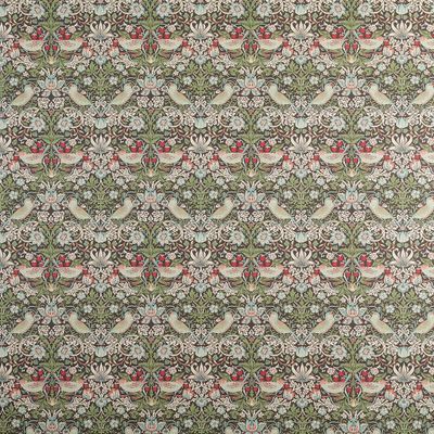 Helbild av tyg med symmetriskt mönster av fåglar och växter