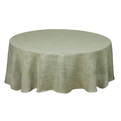 Rund bordsduk Alan i grön nyans, Ø200 cm, med struktur och mjukt naturligt fall