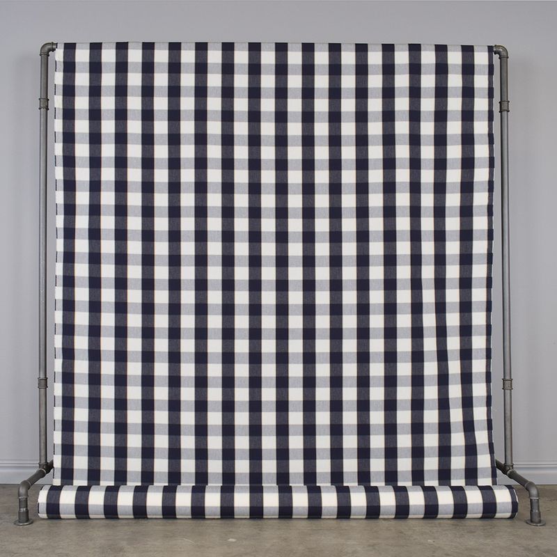 Gripsholm mörkblå rutigt tyg, sy dukar och gardiner | Rosahuset.com