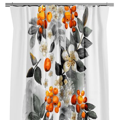Blombär orange gardiner