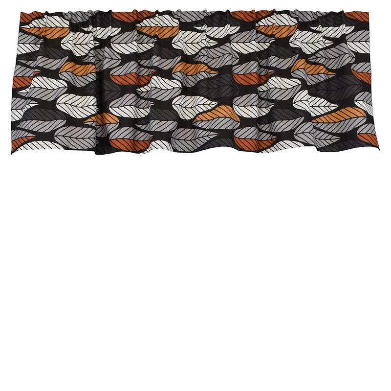 Bladersvart-orange gardinkappa | nordisktextil.se
