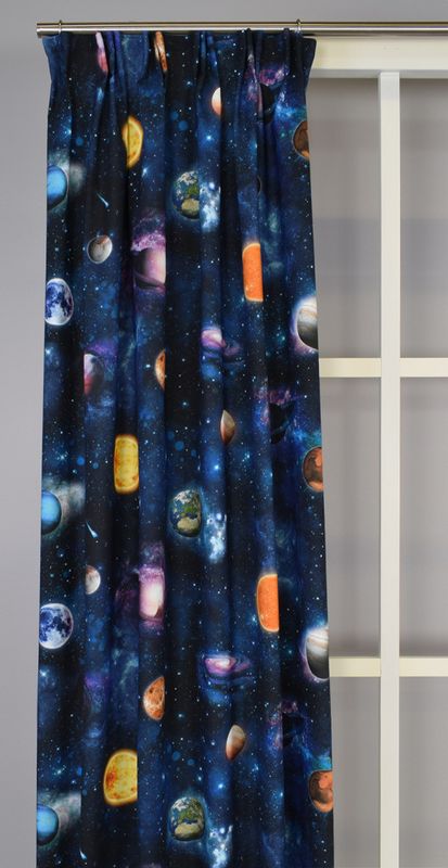 Galax färdiga gardiner med ett rymd och galax mönster  - Rosahuset.com