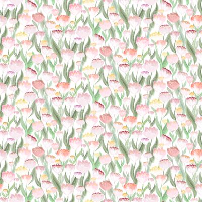 Ljuvligt rosa tyg visat över hela bredden med sammanhängande blomstermönster.