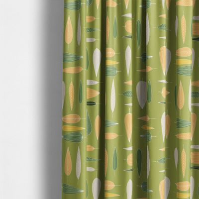 Gardin sydd i Under trädet grön bomullstyg med bladmönster i gröna och gula nyanser