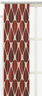 Retroinspirerade gardiner med röda blad med tonad beige bakgrund